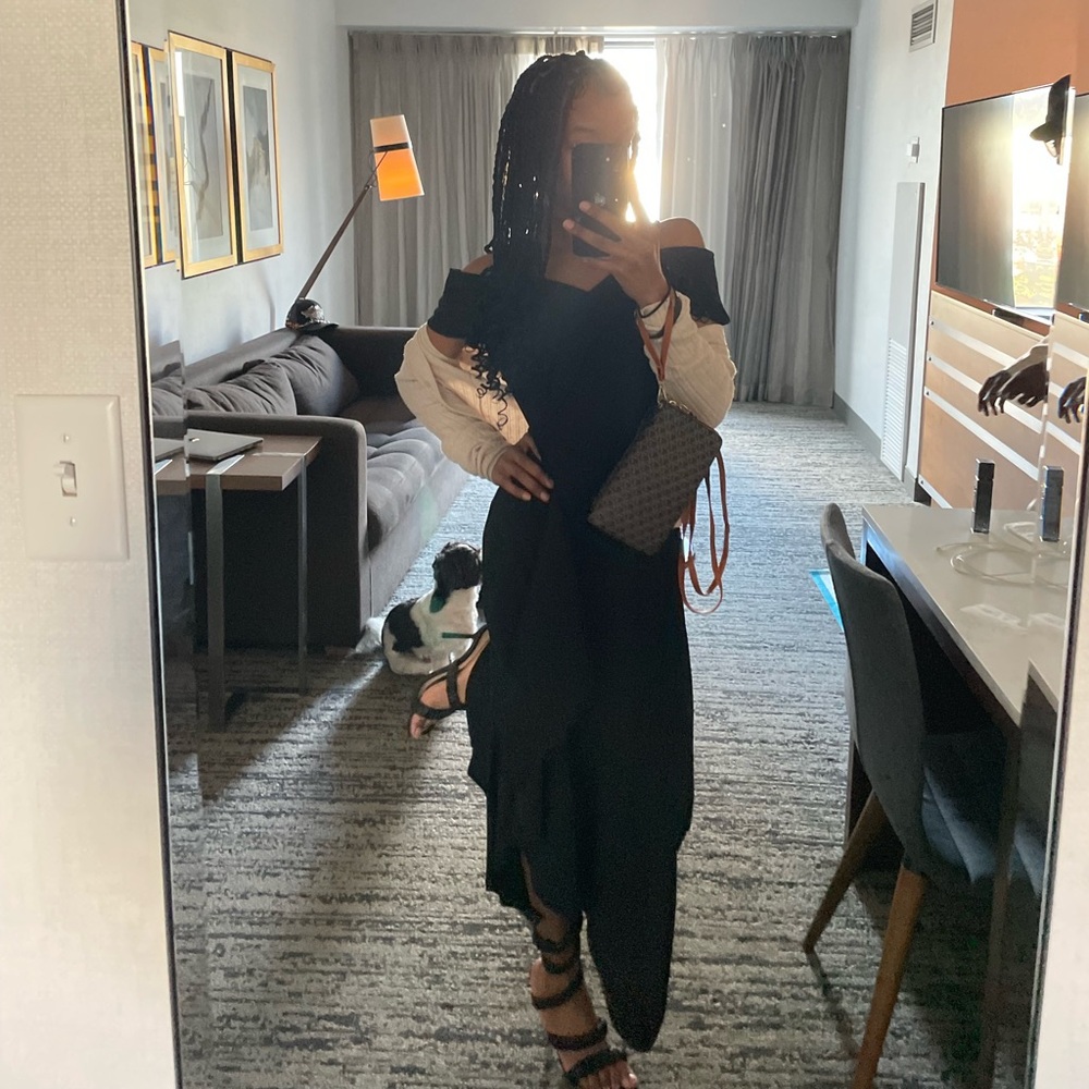 Amazon Black Off-Shoulder Maxi Dress